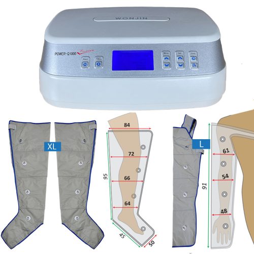 Power Q-1000 Premium lymfmassage-apparaat set – XL beenpaar en L armmanchetten