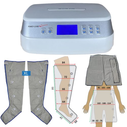 Power Q-1000 Premium lymfmassageapparaat set - XL beenpaar en broekmanchetten